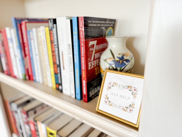 The Self Help shelf inside Lonesome Dove Library